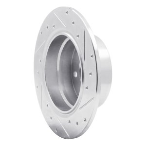 BMW Z4 Brake Rotor (1) - Rear Left - R1 Concepts - Drilled & Slotted - Silver - `03-`06